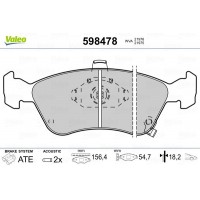 598478 VALEO Комплект гальмівних колодок дисковий гальм
