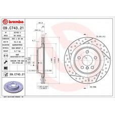 09.C743.21 BREMBO Гальмівний диск