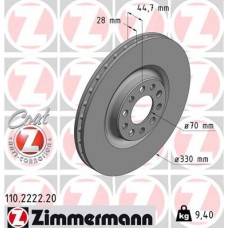 110.2222.20 ZIMMERMANN Гальмівний диск