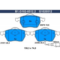 B1.G102-0512.2 GALFER КомплеК т гальмівних колодок, дискове гальмо