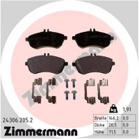 24306.205.2 ZIMMERMANN КомплеК т гальмівних колодок, дискове гальмо
