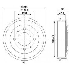 8DT 355 301-781 HELLA PAGID Гальмівний барабан