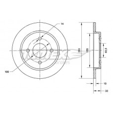 TX 70-47 TOMEX Brakes Гальмівний диск