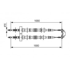 1 987 477 528 BOSCH Тросик, cтояночный тормоз