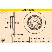 BAR10302 BARUM Гальмівний диск