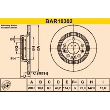 BAR10302 BARUM Гальмівний диск