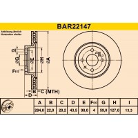 BAR22147 BARUM Гальмівний диск