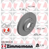 320.3803.20 ZIMMERMANN Гальмівний диск
