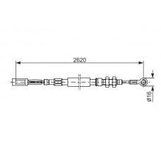 1 987 477 421 BOSCH Тросик, cтояночный тормоз