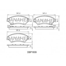 DBP1609 DANAHER Комплект гальмівних колодок дисковий гальм