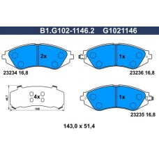 B1.G102-1146.2 GALFER Комплект гальмівних колодок дисковий гальм