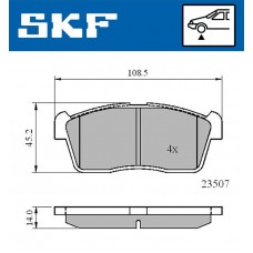 VKBP 80542 SKF Комплект гальмівних колодок дисковий гальм