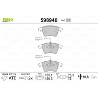 598940 VALEO Комплект гальмівних колодок дисковий гальм