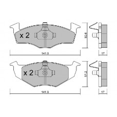 BPVW-1018 AISIN Комплект гальмівних колодок дисковий гальм