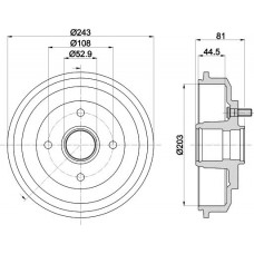 8DT 355 300-601 HELLA PAGID Гальмівний барабан
