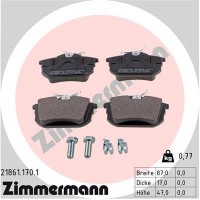 21861.170.1 ZIMMERMANN Комплект гальмівних колодок дисковий гальм