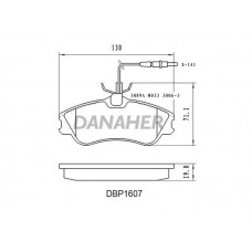 DBP1607 DANAHER Комплект гальмівних колодок дисковий гальм