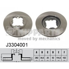 J3304001 NIPPARTS Гальмівний диск
