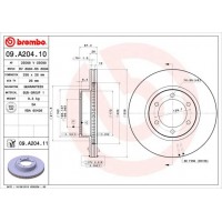 09.A204.11 BREMBO Гальмівний диск