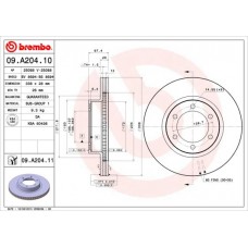 09.A204.11 BREMBO Гальмівний диск