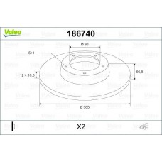 186740 VALEO Гальмівний диск