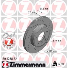 150.1288.52 ZIMMERMANN Гальмівний диск