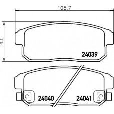 8DB 355 030-521 HELLA Комплект гальмівних колодок дисковий гальм