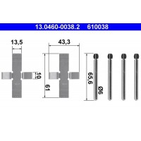 13.0460-0038.2 ATE Комплектуючі колодки дискового гальма