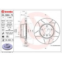09.C894.75 BREMBO Гальмівний диск