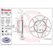 09.C894.75 BREMBO Гальмівний диск