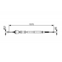 1 987 477 885 BOSCH Тросик, cтояночный тормоз