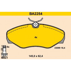 BA2254 BARUM Комплект гальмівних колодок дисковий гальм
