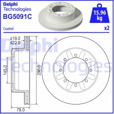 BG5091C DELPHI Гальмівний диск