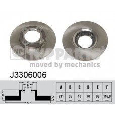 J3306006 NIPPARTS Гальмівний диск