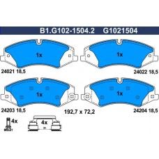 B1.G102-1504.2 GALFER КомплеК т гальмівних колодок, дискове гальмо