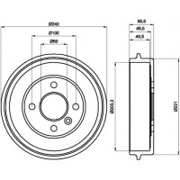 MBD131 MINTEX Гальмівний барабан