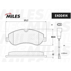 E400414 MILES Комплект гальмівних колодок дисковий гальм