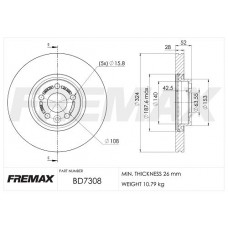 BD-7308 FREMAX Гальмівний диск