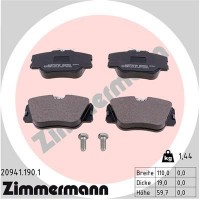 20941.190.1 ZIMMERMANN Комплект гальмівних колодок дисковий гальм