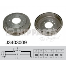 J3403009 NIPPARTS Гальмівний барабан