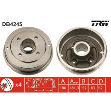 DB4245 TRW Гальмівний барабан
