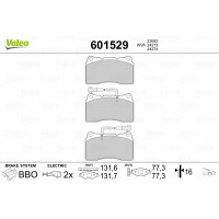 601529 VALEO Комплект гальмівних колодок дисковий гальм