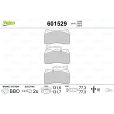 601529 VALEO Комплект гальмівних колодок дисковий гальм