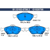 B1.G102-0798.2 GALFER КомплеК т гальмівних колодок, дискове гальмо