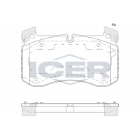182436 ICER Комплект гальмівних колодок дисковий гальм