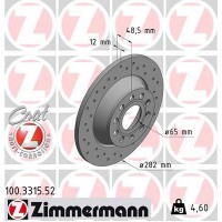 100.3315.52 ZIMMERMANN Гальмівний диск