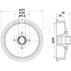 TA-0908 JAPANPARTS Гальмівний барабан
