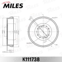 K111738 MILES Гальмівний барабан
