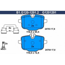 B1.G120-1291.2 GALFER Комплект гальмівних колодок дисковий гальм