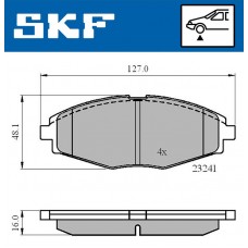 VKBP 80532 SKF Комплект гальмівних колодок дисковий гальм